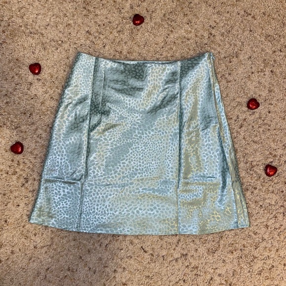 Princess Polly leopard satin mint mini skirt 6 💖 - Picture 8 of 8
